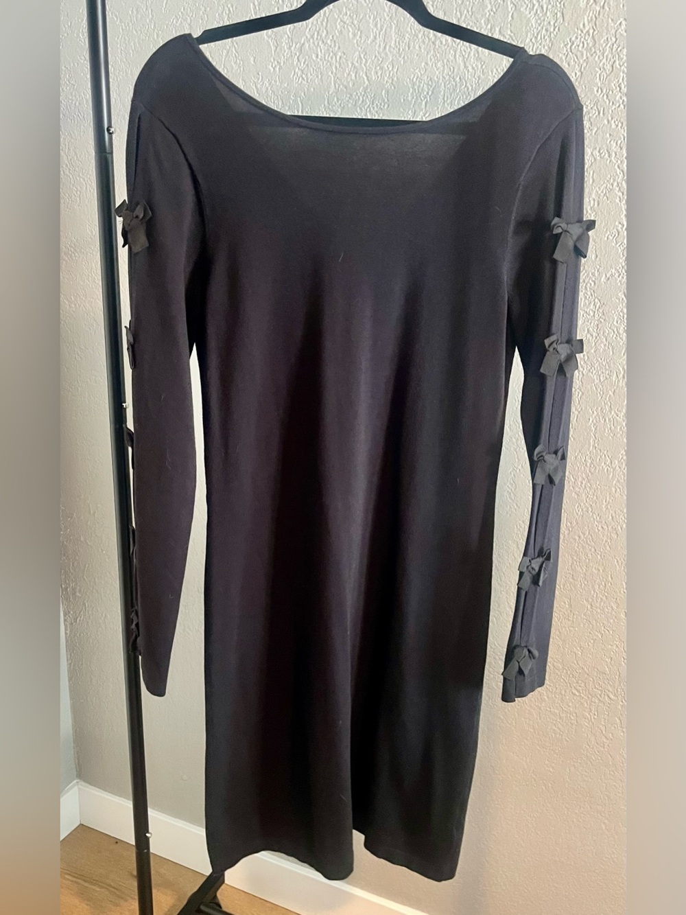 Lilly Pulitzer Black Long-Sleeve Bow-Trim Dress
